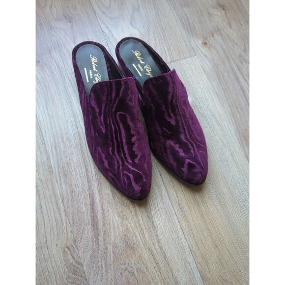 Robert Clergerie Alice Mules Goth Velvet Violet Slip On Shoes Flats - Picture 9 of 16